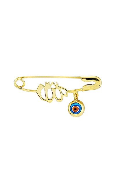 Sembol Gold ALLAH Altın Çengel İğne Göz Boncuklu Unisex