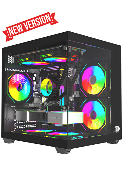 GAMELİNE HIPER V1 3x RGB Fanlı Temperli Cam USB 3.0 Gaming Bilgisayar Kasası ...