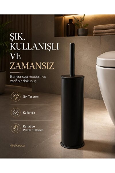 Eforeca Siyah Wc Fırçalık