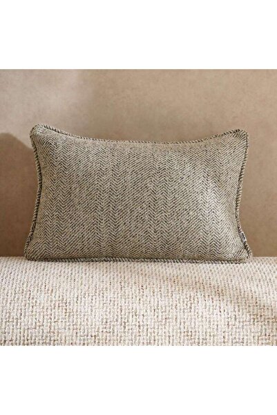 PAN HOME Horizon Herringbone Down Alt Filled Cushion 35x50cm - Green