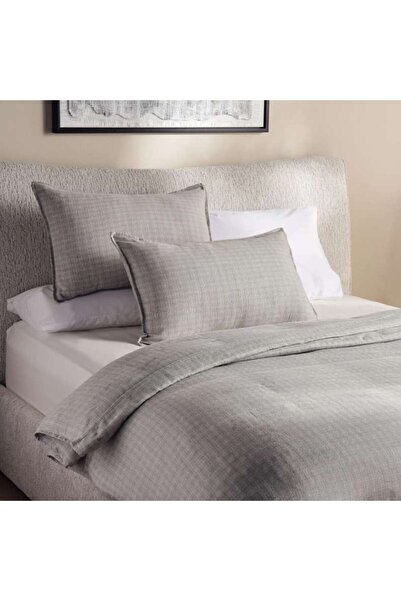 PAN HOME Serene Check 3-piece King Duvet Cover Set 230x220cm - Silver Grey