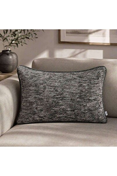 PAN HOME وسادة أوستن المحشوة ببديل الريش المزخرف 40x60 سم - رمادي بيوتر