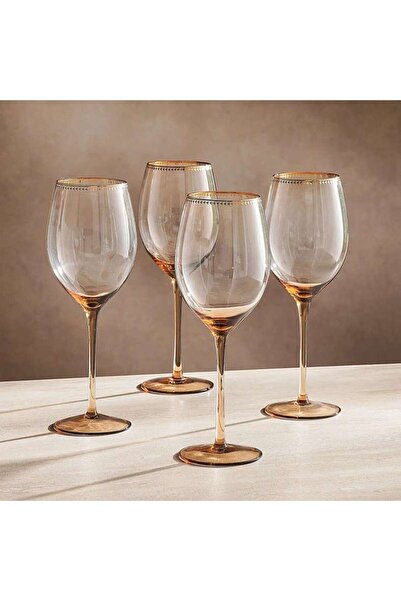 PAN HOME Elven 4-piece Stemware Glass Set 530ml -amber