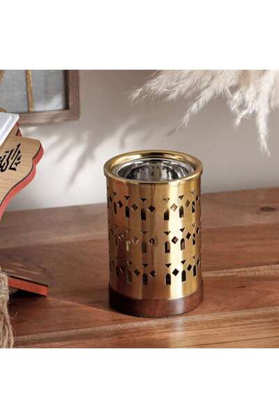 PAN HOME Afreen Metal Oud Burner 9x9x13cm - Gold