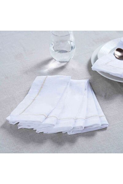 PAN HOME طقم مناديل براتا 4 قطع 45×45 سم - لون الشمبانيا