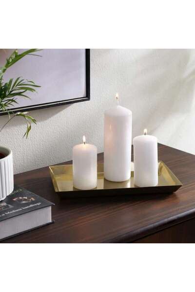 PAN HOME Unscented Pillar Candle Dia 7x19cm - White