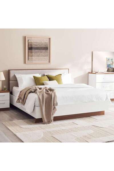 PAN HOME Sunrise Bed 180x200 Cm - White Gloss