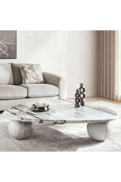 PAN HOME Glorya Coffee Table Marble - Natural