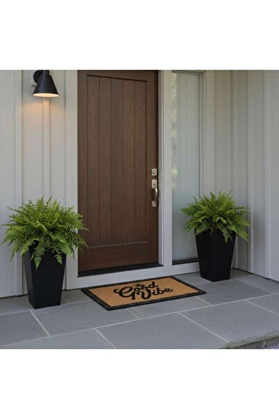 PAN HOME سجادة باب جود فايب 45×70 سم - طبيعي/أسود
