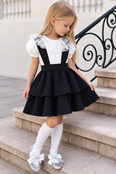 Parla Kids Rochie pentru fete Helen cu bretele negre și dantelă, 29 octombrie...