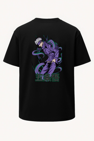 nirvoda Oversize Purple Satoru Gojo Jujutsu Kaisen Printed Unisex T-Shirt