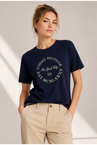 Tommy Hilfiger Desen Baskılı Kadın T-Shirt