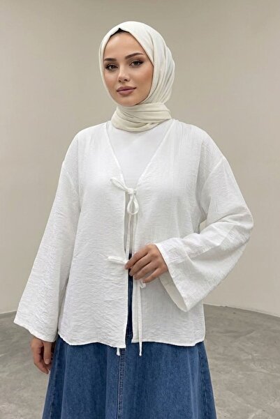 Naknaku Front-Tie Tunic-Ecru
