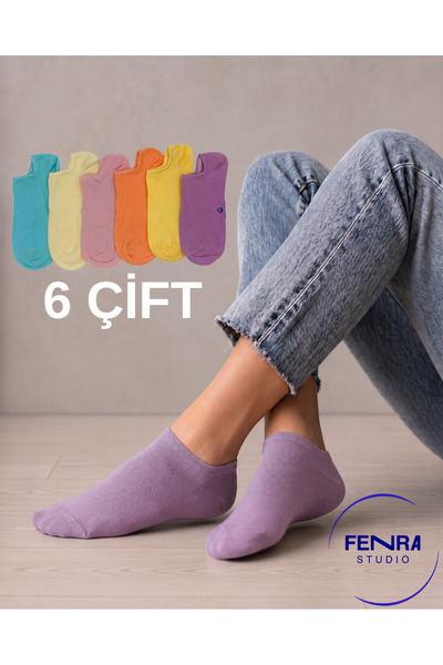 FENRA STUDIO Burun Dikişsiz Kadın Pastel Renkler Ayakta Gözükmeyen Sneaker Pa...