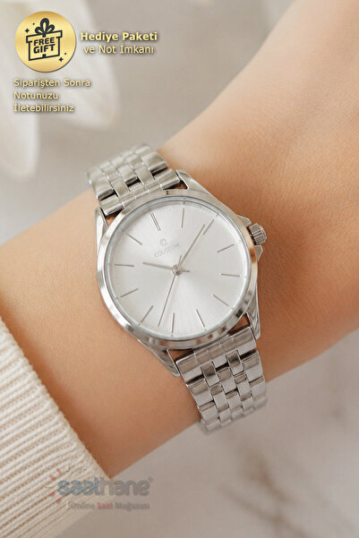 Saathane Silver Silver Color Round Elegant Women Wrist Watch