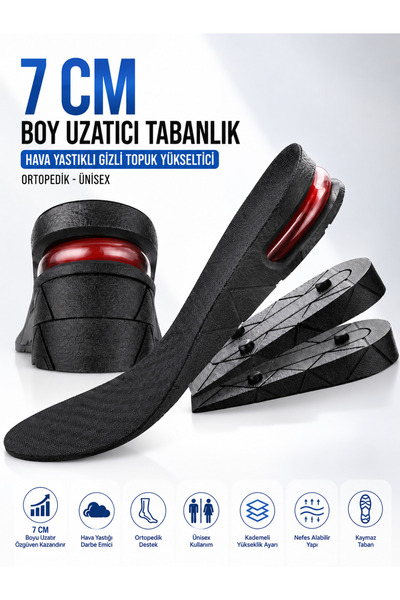 optana Hava Yastıklı 7 cm Tam Boy Tabanlık Gizli Topuk Uzatıcı