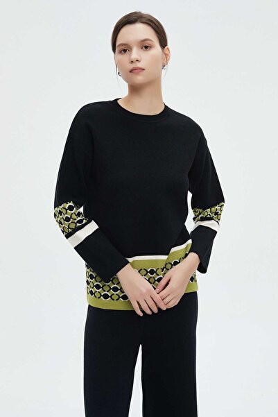 mica Women's Long Sleeve Winter Blouse with Round Neck