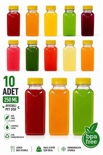 Ezupack Köşeli Zemzem Okul Piknik Meyve Suyu Smoothie Detoks Ginger Plastik B...