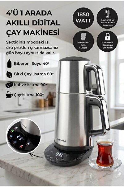 Bernardo Nova Dijital Çelik Çay Makinesi Inox