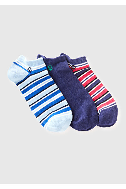 United Colors of Benetton Unisex Blue Mix Cotton Blended Jacquard Patterned T...