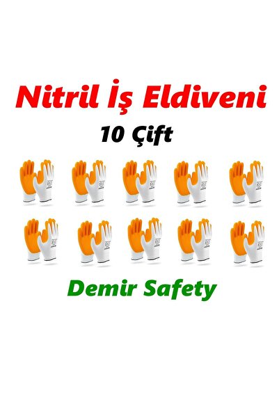 ARCAN Nitril 9L Numara iş Eldiveni 1 Adet Polyester İpten Örme Latex