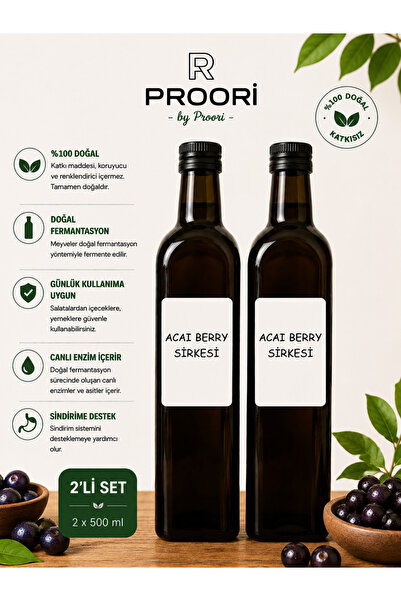 Proori Acai Berry Sirkesi Doğal Fermentasyon Katkısız 500 ml