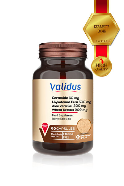 Validus Ceramide 60 mg + Löykotomos Fern 500 mg + Aloe Vera Gel 200 mg + Whea...