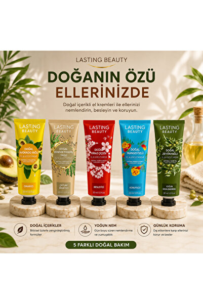 lasting beauty 5'Li Meyve Özlü El Kremi Seti Ayak Kremi Yüz Kremi Nemlendiric...