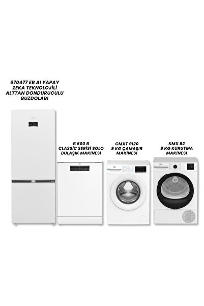 Beko 670477 EB BUZDOLABI B 600 B BULAŞIK CMXT 9120 ÇAMAŞIR KMX 82 KURUTMA