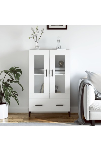Concept Dulap înalt, alb, 69,5x31x115 cm, lemn prelucrat
