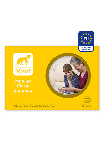 ROVİ Premium Parlak Fotoğraf Kağıdı 300gsm 50yp - 13 x 18 cm
