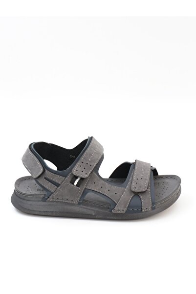 BENTO 86012 Gray 3 Velcro Anatomical Men's Sandals