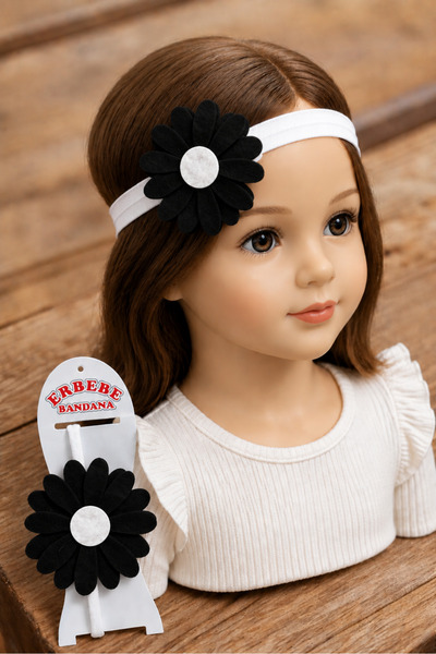 ÖZKARDEŞLER BABY Children's Hair Bandana with Big Daisies