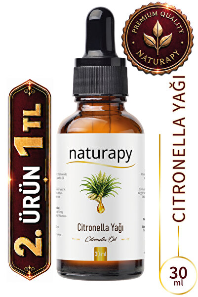 NATURAPY Citronella Yağı 30 ml Aromaterapi Kullanımına Uygun Yoğun Esans Yağı