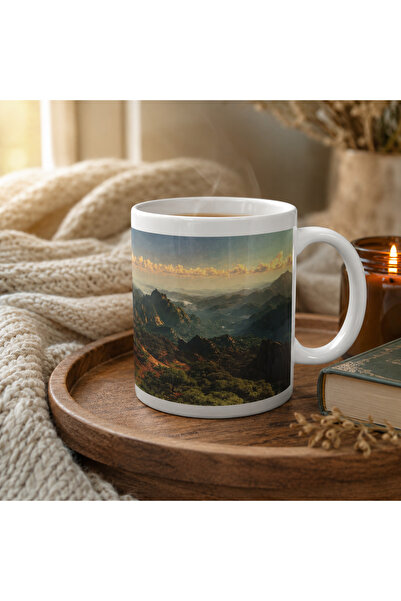 HiperAD Reklam Mountain View Porcelain Mug 300 ml |   Nature Themed Gift Prin...