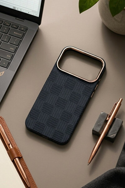 KZN TECH iPhone 17 Pro Max Uyumlu Karbon Fiber Görünümlü M-Safe Destekli Prem...