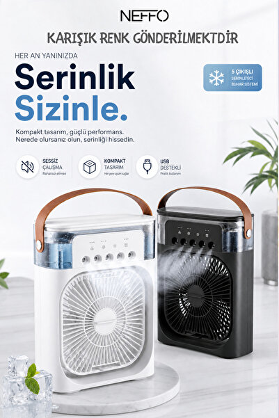 NEFFO 600 ml Su Tanklı Buharlı Serinletici Fan | Taşınabilir Mini Klima Fanı ...