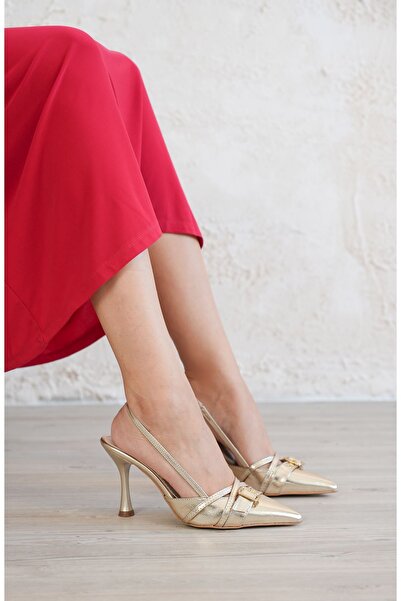 MODAADAM Women's Wille Thin Heeled Shoes - Gold