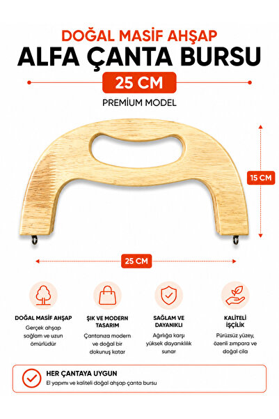 vollen yarn Alfa model, detaljna ručka, torba od prirodnog masivnog drveta Bu...