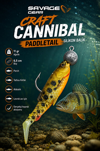 savagear Savage Gear Craft Cannibal Paddletail 6.5 cm 4 gr Silikon Balık 7.5 ...