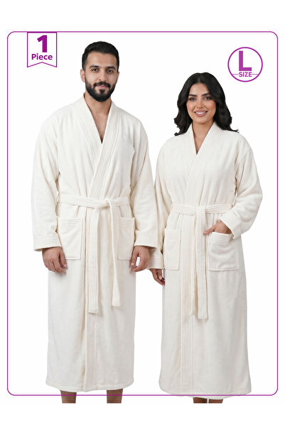 Donetella Unisex Bathrobe L Size , Kimono Collar, Absorbent Quick Dry Microfi...