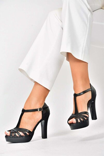 Fox Shoes Black/Platinum Platform Heeled Women's Shoes M348010009