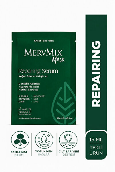 MervMix سيروم إصلاح مكثف، قناع ورقي مهدئ للوجه