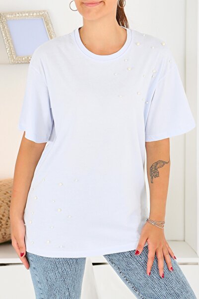 TOFİSA Tricou cu mânecă scurtă și perle - 27543
