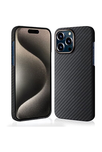 Techsuit Θήκη για iPhone 15 Pro Max - Ίνες Αραμιδίου MagSafe - Μαύρο