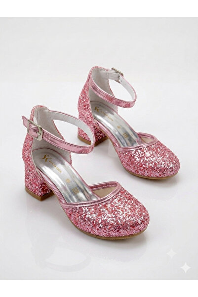 PATİK BEBE Pantofi de seară eleganti, cu toc, de culoare roz, pentru fete