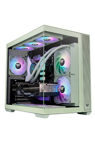 THERMALTAKE Mid Tower Fara sursa View 380 TG ARGB Verde