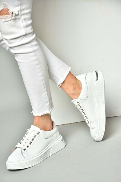 Fox Shoes P555020003 White Genuine Leather Women's Sneakers