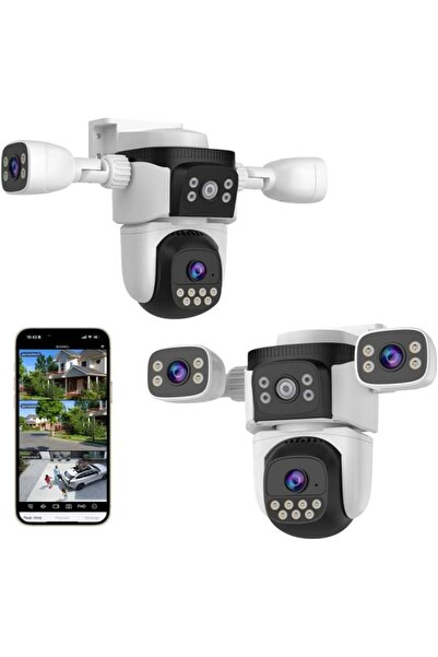 OEM Cameră Supraveghere WiFi PTZ 2K 4 Lentile cu Brațe Reglabile 360° Zoom 10...