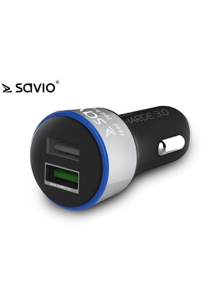 Savio 2x USB-A QC3.0 30W Negru